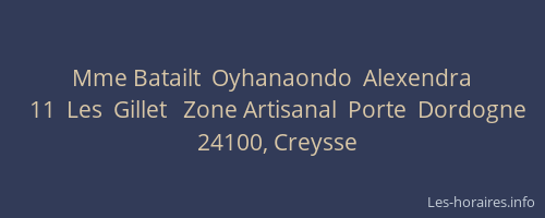 Mme Batailt  Oyhanaondo  Alexendra