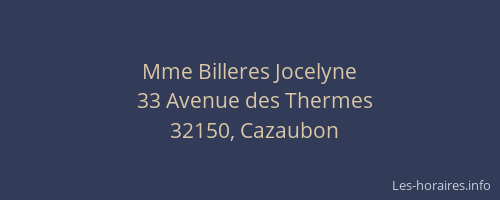 Mme Billeres Jocelyne
