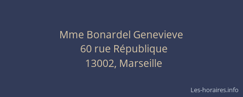 Mme Bonardel Genevieve