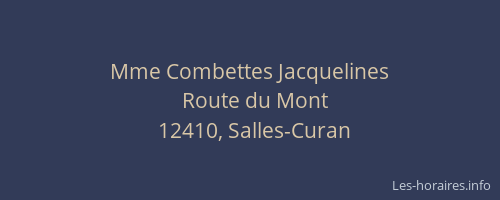 Mme Combettes Jacquelines