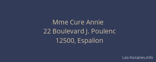 Mme Cure Annie