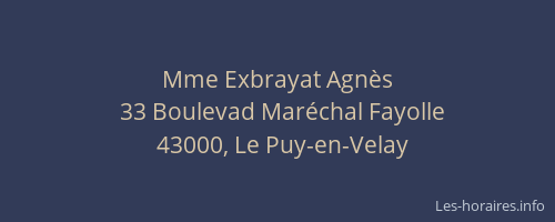 Mme Exbrayat Agn&egrave;s