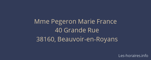 Mme Pegeron Marie France
