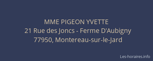 MME PIGEON YVETTE