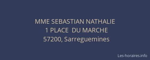 MME SEBASTIAN NATHALIE