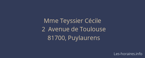 Mme Teyssier Cécile