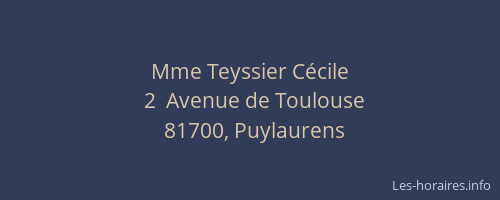 Mme Teyssier C&eacute;cile
