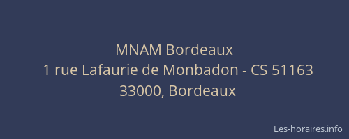 MNAM Bordeaux