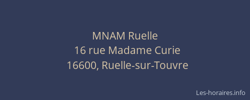 MNAM Ruelle