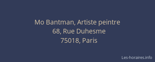 Mo Bantman, Artiste peintre