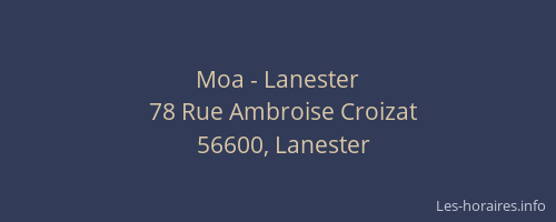 Moa - Lanester