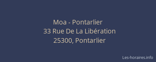 Moa - Pontarlier