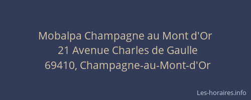 Mobalpa Champagne au Mont d'Or