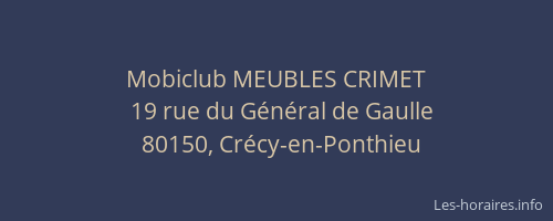 Mobiclub MEUBLES CRIMET
