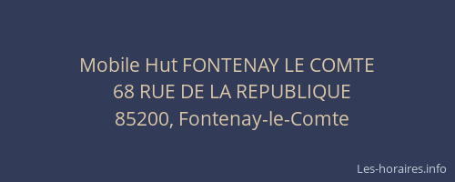 Mobile Hut FONTENAY LE COMTE