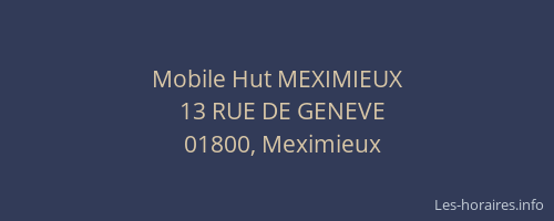 Mobile Hut MEXIMIEUX