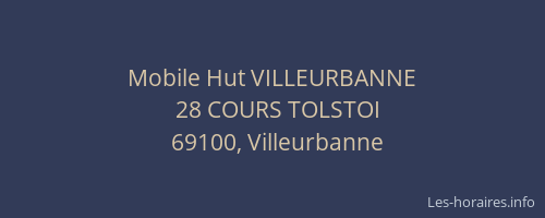 Mobile Hut VILLEURBANNE