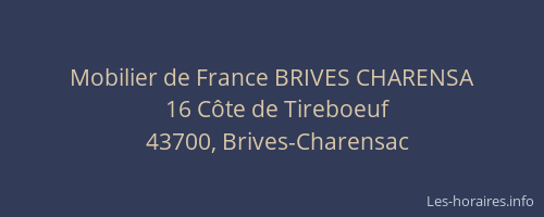 Mobilier de France BRIVES CHARENSA