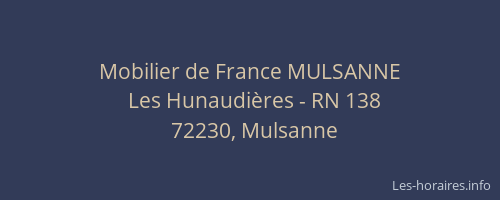 Mobilier de France MULSANNE