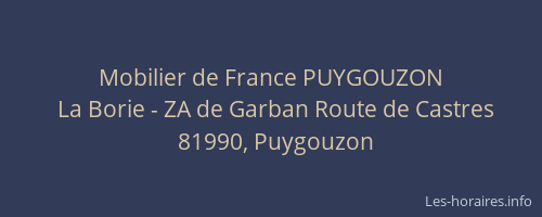 Mobilier de France PUYGOUZON
