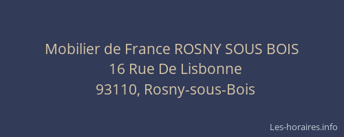 Mobilier de France ROSNY SOUS BOIS