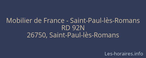 Mobilier de France - Saint-Paul-lès-Romans