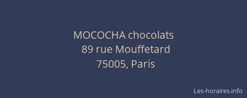 MOCOCHA chocolats