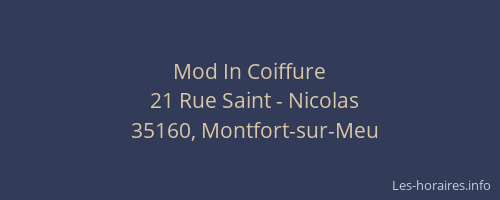 Mod In Coiffure