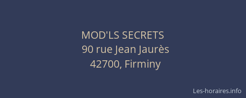 MOD'LS SECRETS