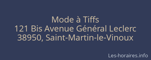 Mode à Tiffs