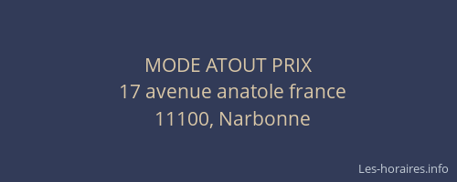 MODE ATOUT PRIX