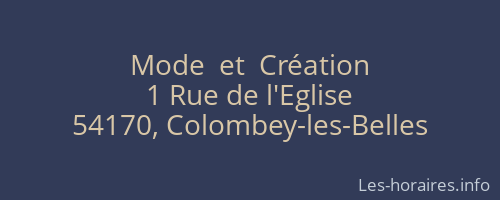 Mode  et  Création