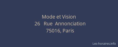 Mode et Vision