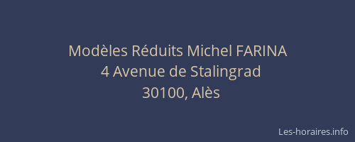 Mod&egrave;les R&eacute;duits Michel FARINA