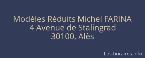 Modèles Réduits Michel FARINA