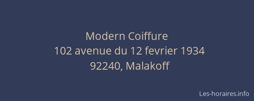 Modern Coiffure