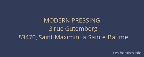 MODERN PRESSING