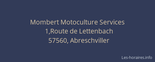 Mombert Motoculture Services