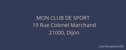 MON CLUB DE SPORT