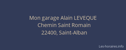 Mon garage Alain LEVEQUE