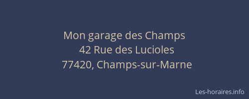 Mon garage des Champs
