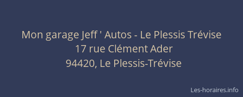 Mon garage Jeff ' Autos - Le Plessis Trévise