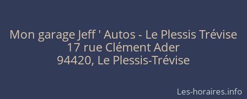 Mon garage Jeff ' Autos - Le Plessis Trévise