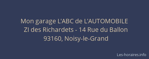 Mon garage L'ABC de L'AUTOMOBILE