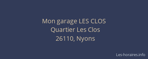Mon garage LES CLOS
