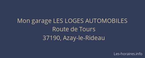 Mon garage LES LOGES AUTOMOBILES