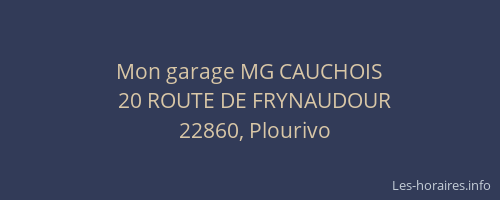 Mon garage MG CAUCHOIS