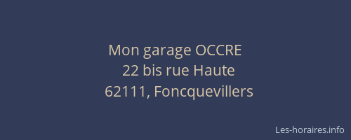 Mon garage OCCRE