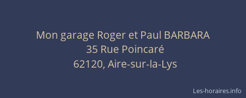 Mon garage Roger et Paul BARBARA