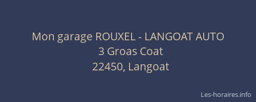 Mon garage ROUXEL - LANGOAT AUTO
